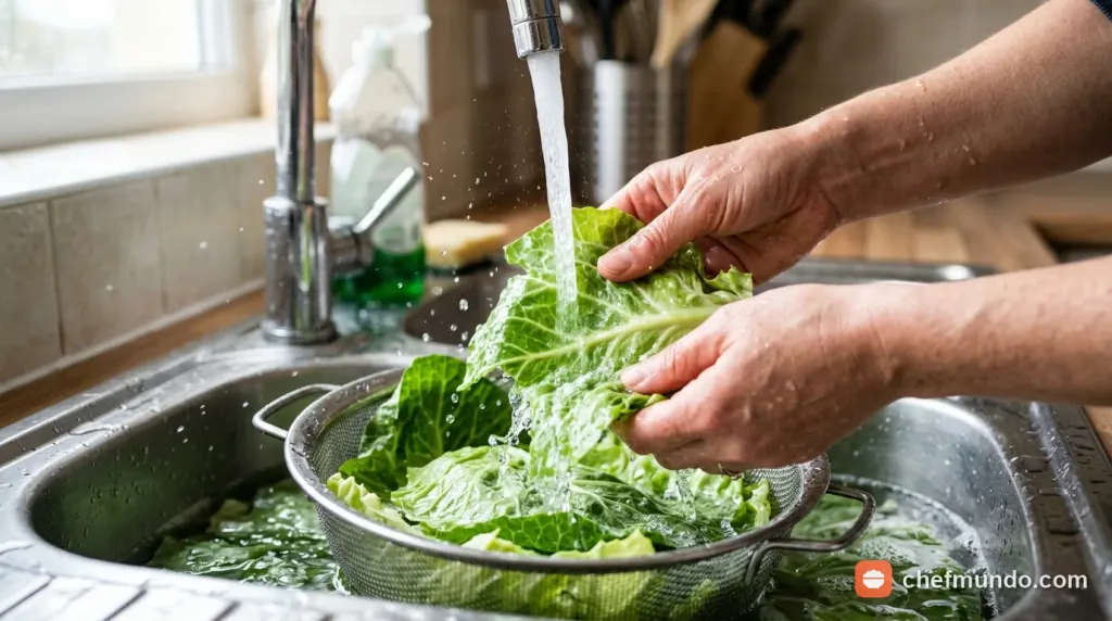 Bắp cải xanh thái sợi tươi ngon chuẩn bị cho món xào giòn trên bếp