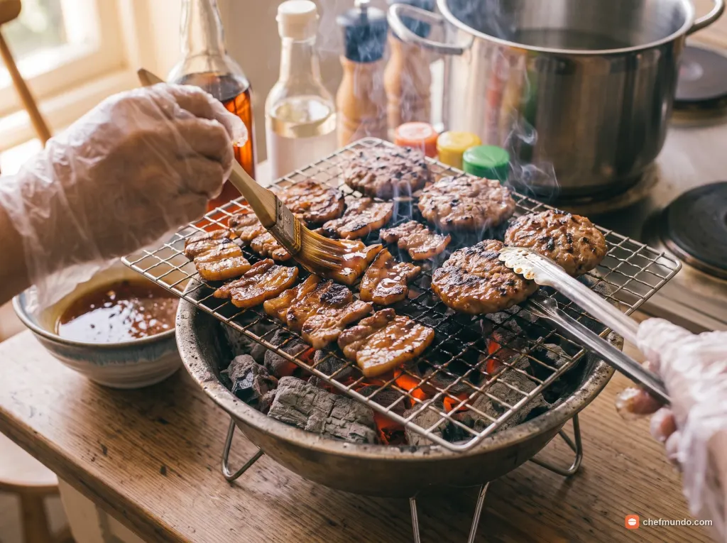 Nướng chả miếng và chả viên
