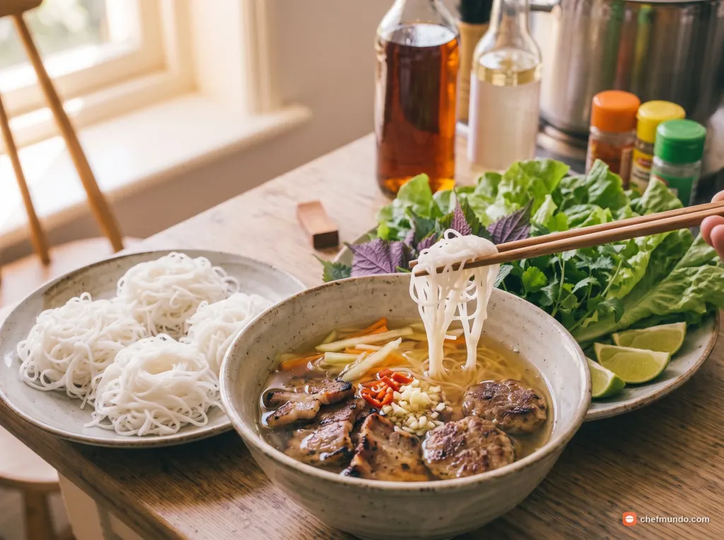 Trình bày bún chả Hà Nội