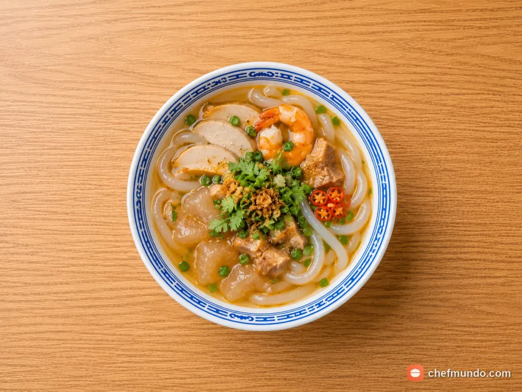 Cách nấu bánh canh bột lọc Huế, sợi trong dai nước dùng sánh ngọt