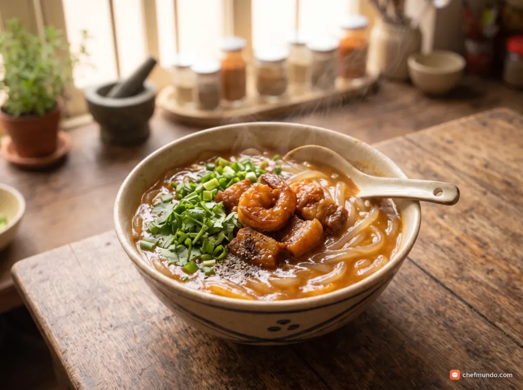 Cách nấu bánh canh bột lọc Huế sợi dai trong veo, nước lèo sánh cay