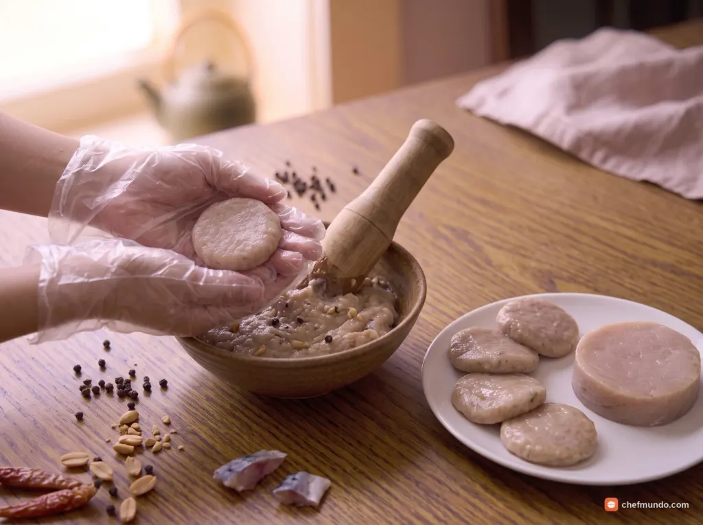 Quết chả cá và tạo hình