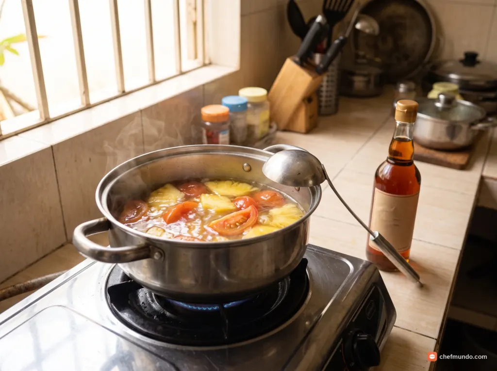 Nấu nước dùng chua ngọt hoàn chỉnh
