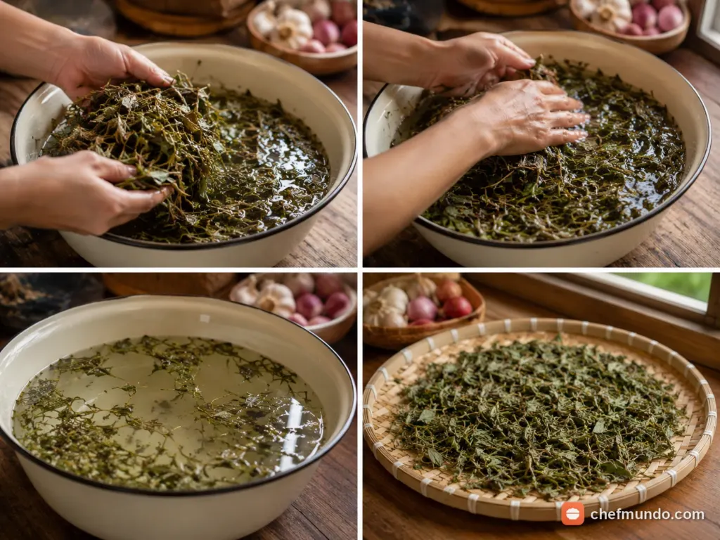Sơ chế lá chè vằng