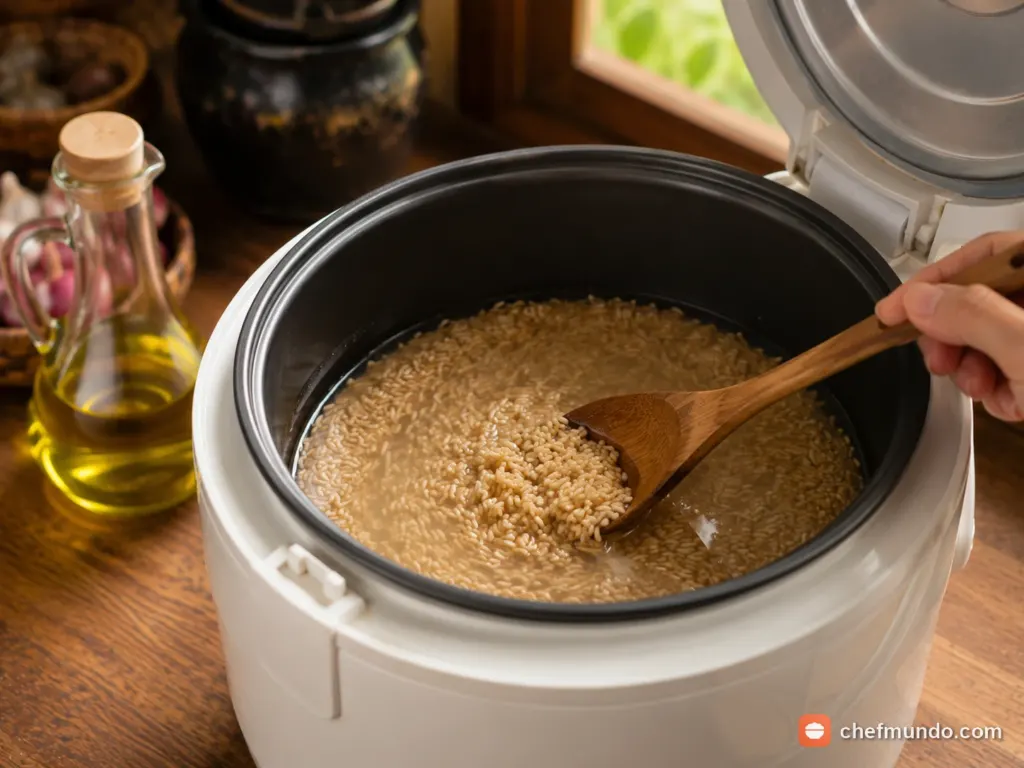Nấu cơm gạo lứt bằng nồi cơm điện