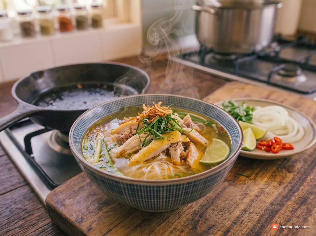 Trình bày tô phở gà