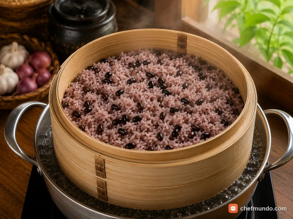 Trộn gạo đỗ và đồ xôi lần 1