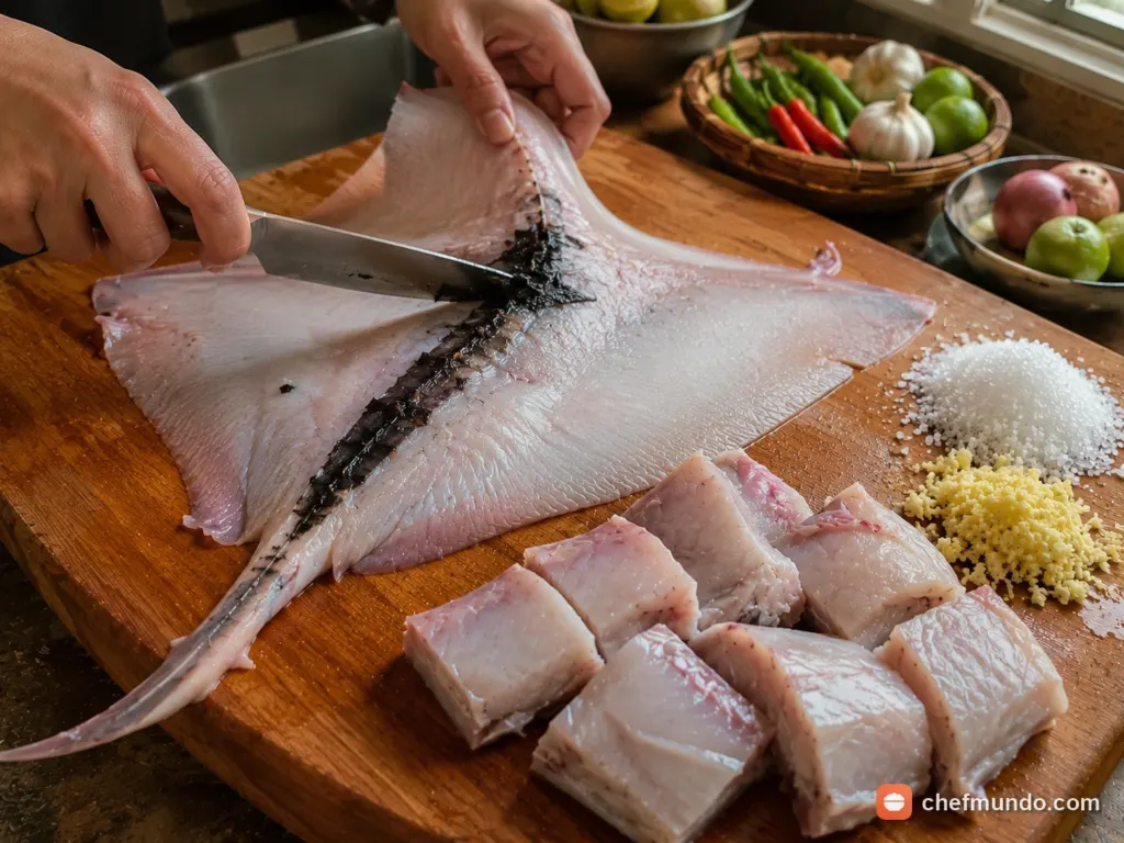 Sơ chế cá đuối và khử tanh