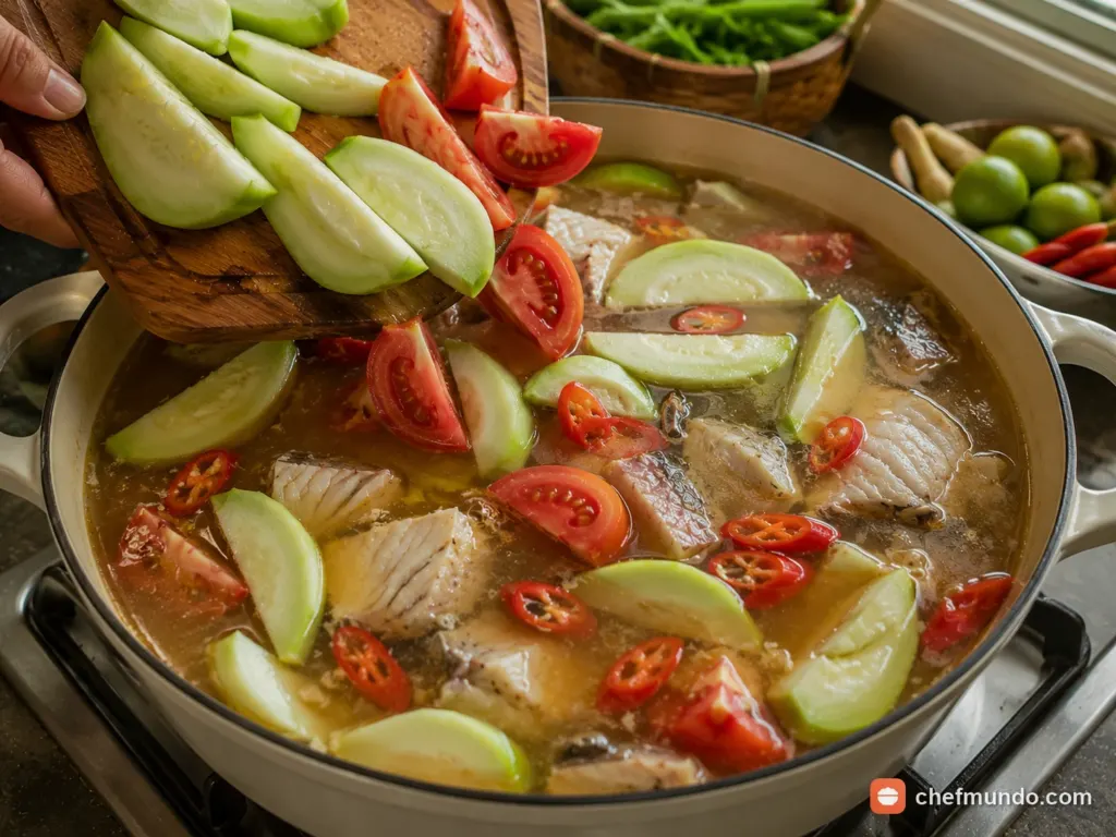 Cho bầu, cà chua và nêm nếm