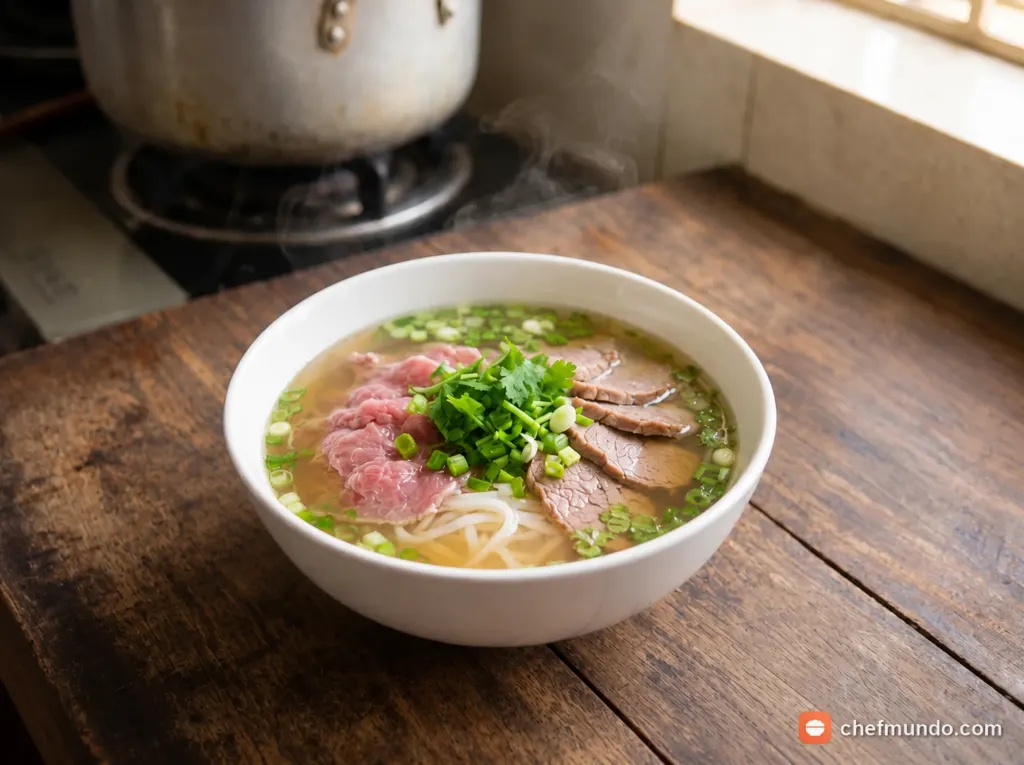 Công thức nấu phở bò truyền thống chuẩn vị Hà Nội, nước dùng trong vắt