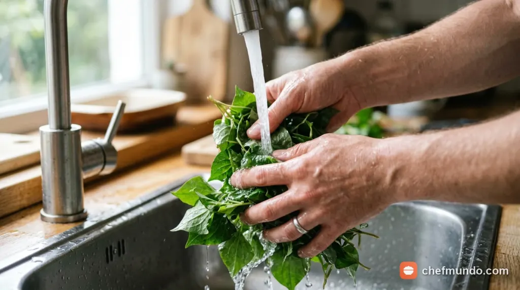 Đĩa rau sống có rau diếp cá tươi ăn kèm món cuốn thịt luộc