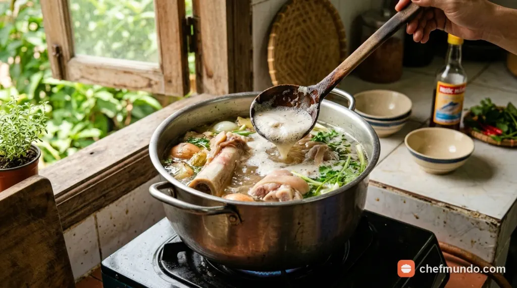 Ninh nước dùng xương ngọt thanh