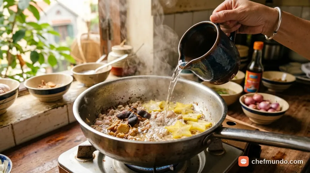 Phi hành gừng và đun nước dùng chua thanh