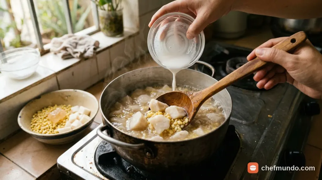Nấu nước chè và tạo độ sánh mịn