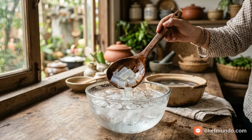 Trụng nước sôi và sốc nhiệt đá lạnh