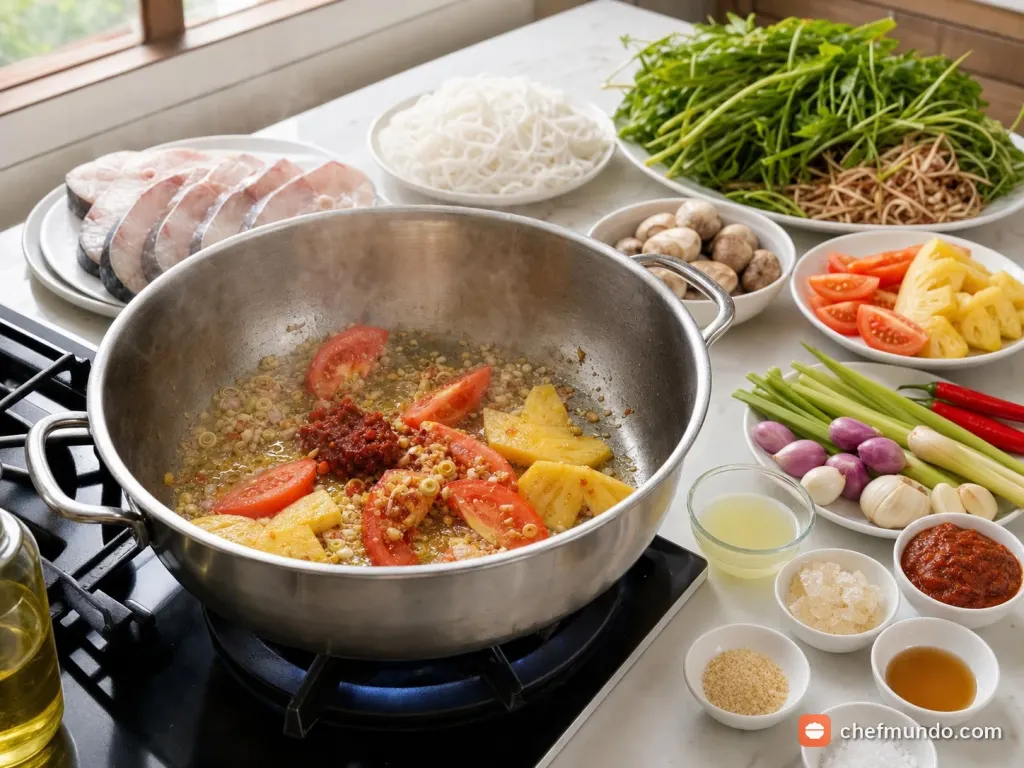 Phi thơm gia vị và xào sốt nền