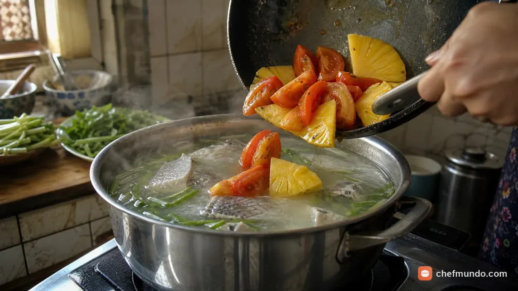 Nấu nước lèo bún cá sứa ngọt thanh