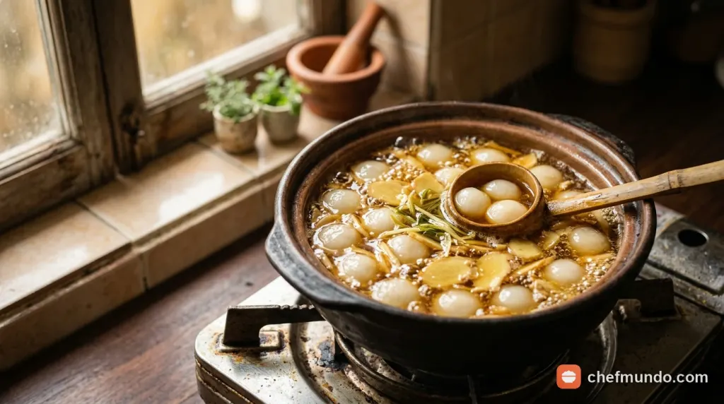 Nấu nước đường gừng thanh ngọt