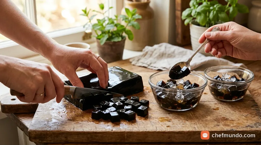 Cắt thạch đen, hoàn thiện và trình bày