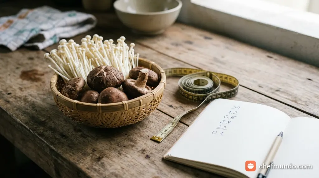 100g nấm bao nhiêu calo? Bảng calo nấm kim châm & 6 loại nấm phổ biến