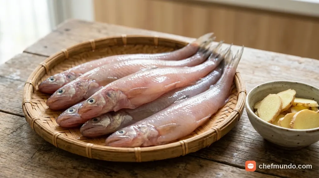 Đĩa cá khoai tươi sống thân trong suốt nhiều đạm nạc và sụn mềm giàu canxi cho bà bầu