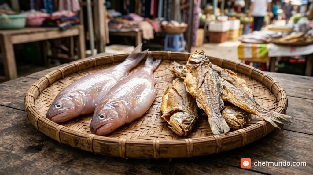 Bát canh chua cá khoai nóng hổi nấu cùng cà chua và thì là trên bàn ăn gia đình