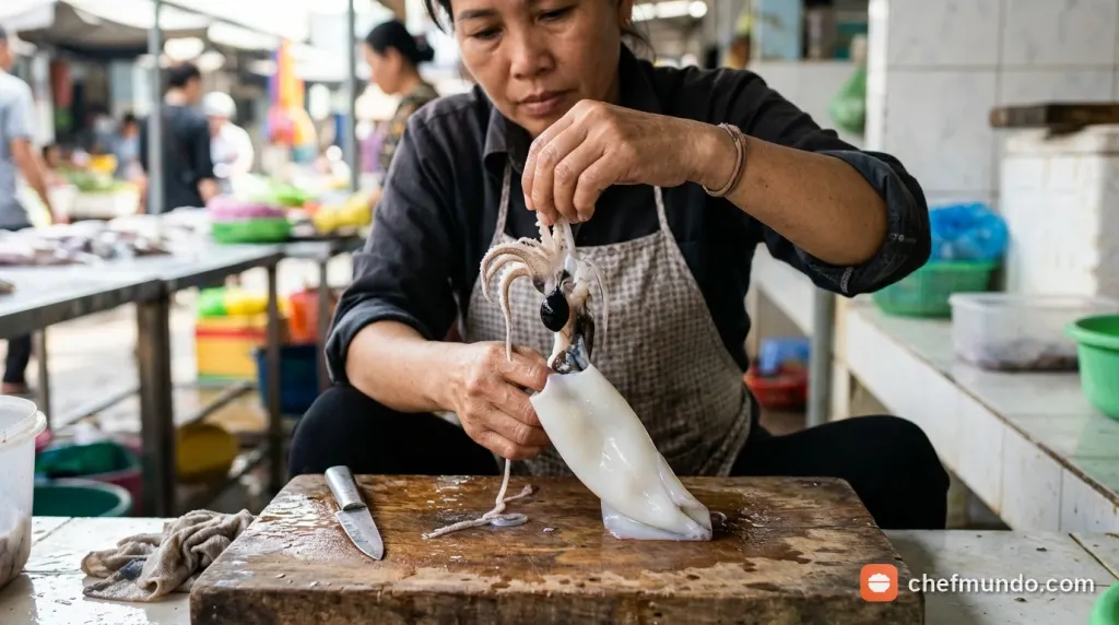 Mực xào cần tỏi và dứa giòn ngọt thơm nức không bị ra nước