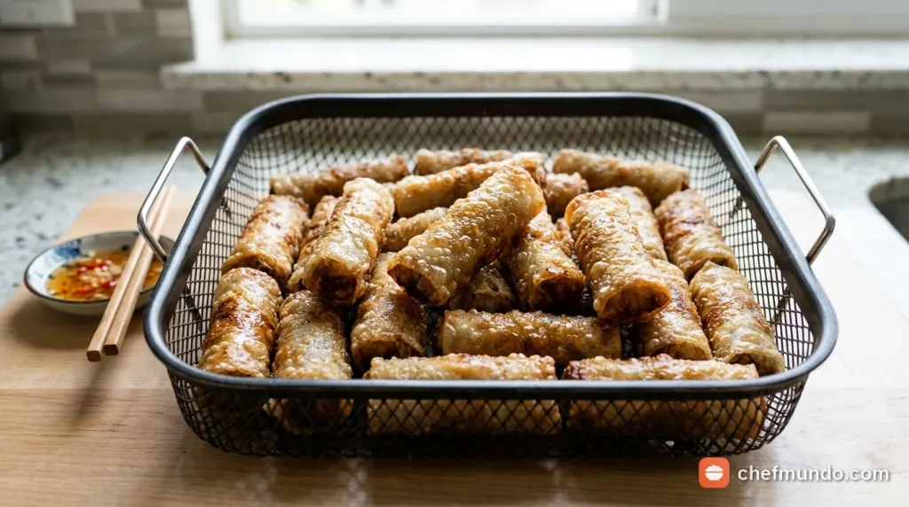 Chả giò chay khoai môn nướng giòn bằng nồi chiên không dầu giữ trọn vị bùi béo