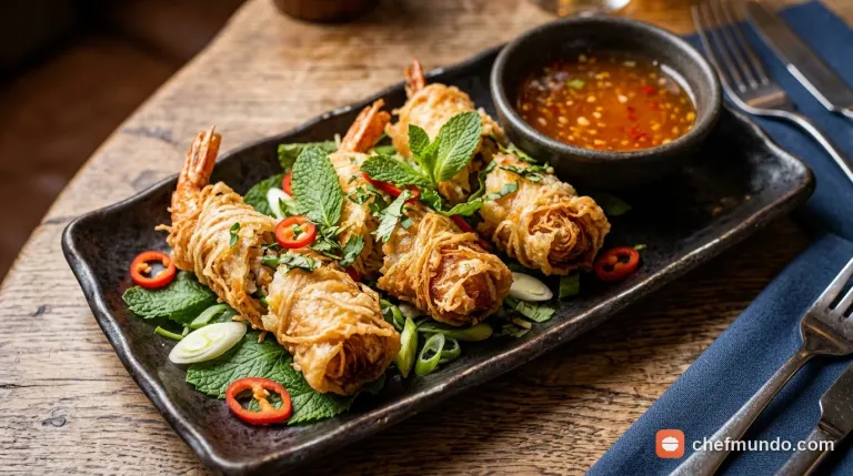 Cách làm chả tôm cuộn khoai môn giòn rụm, bùi béo chuẩn vị