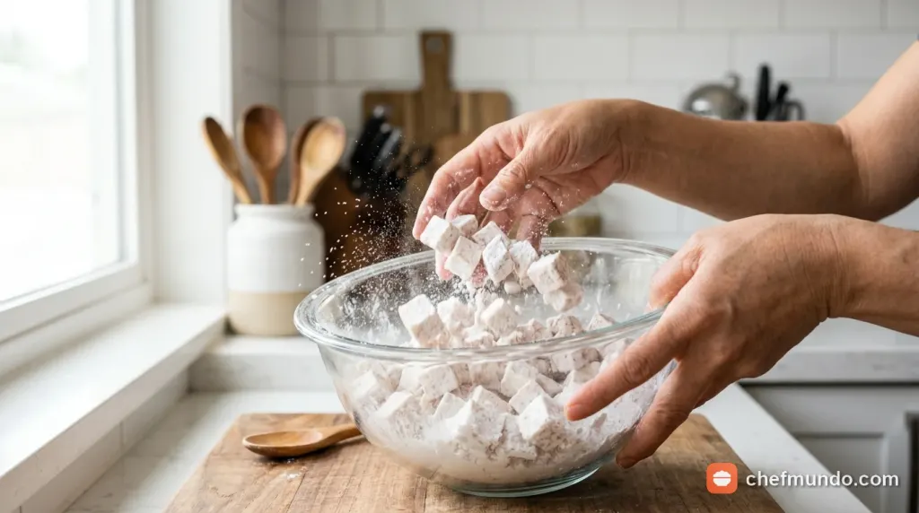 Kỹ thuật áo bột năng đa tầng đều quanh từng viên khoai môn hạt lựu