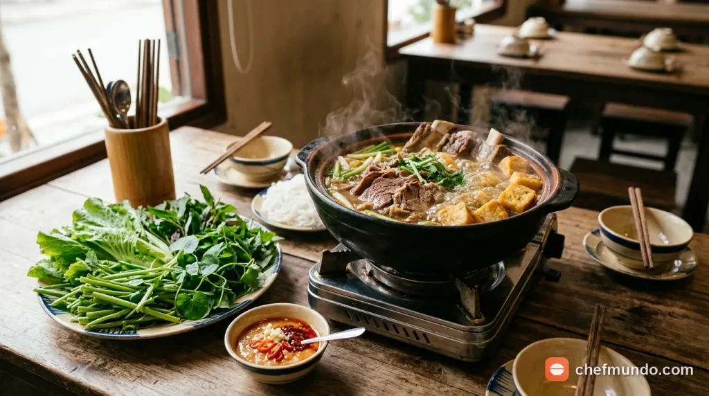 Cách nấu lẩu bò khoai môn ngọt thanh, khoai bùi dẻo không nát