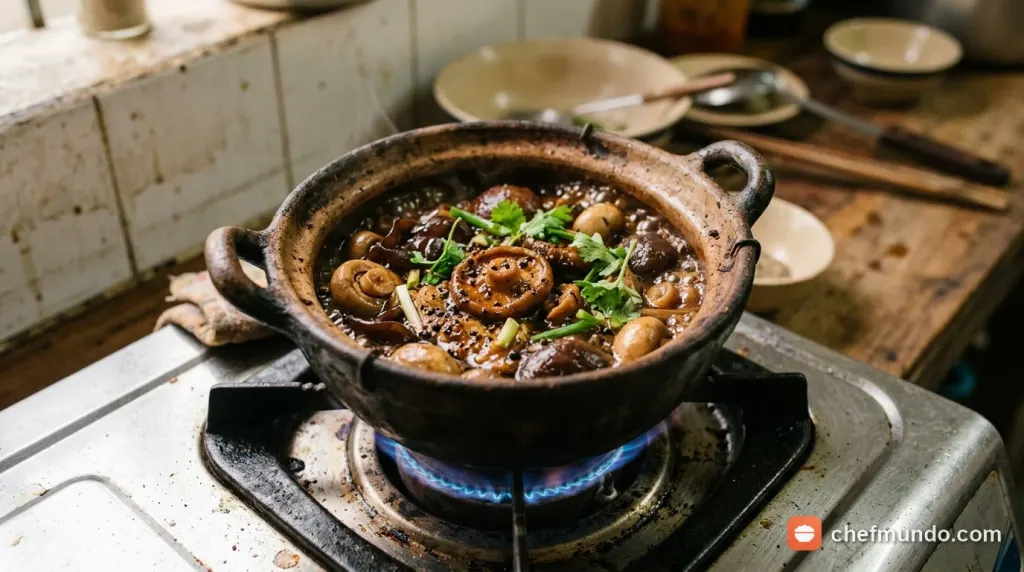 Đĩa nấm tràm xào thịt ba chỉ và tôm thơm ngon giòn ngọt sau khi khử đắng kỹ lưỡng