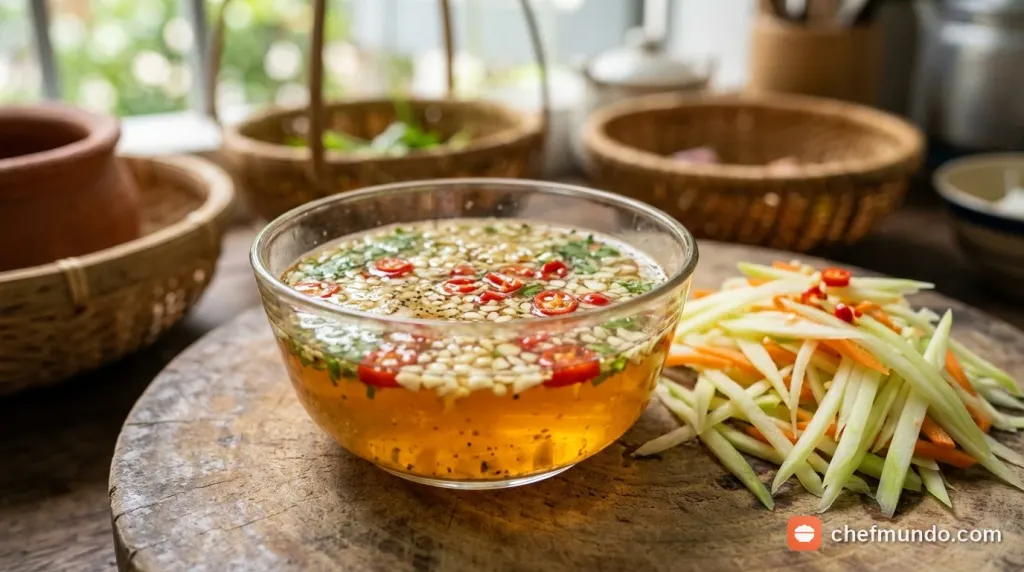 Sơ chế đu đủ xanh và cà rốt ngâm nước muối loãng làm dưa góp giòn ngon ăn kèm bún chả