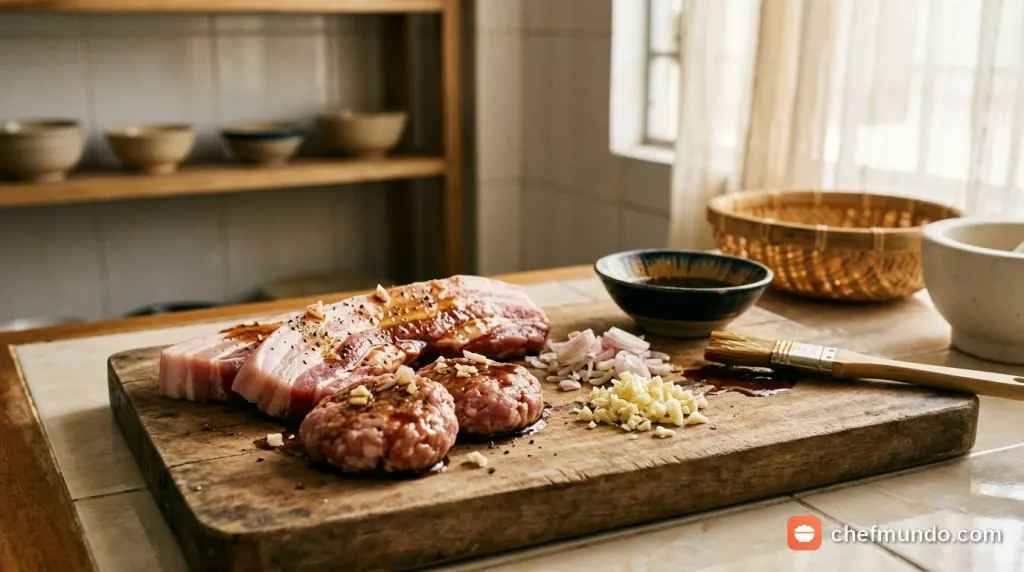 Cách ướp thịt nướng bún chả chuẩn vị Hà Nội (nồi chiên, chảo)