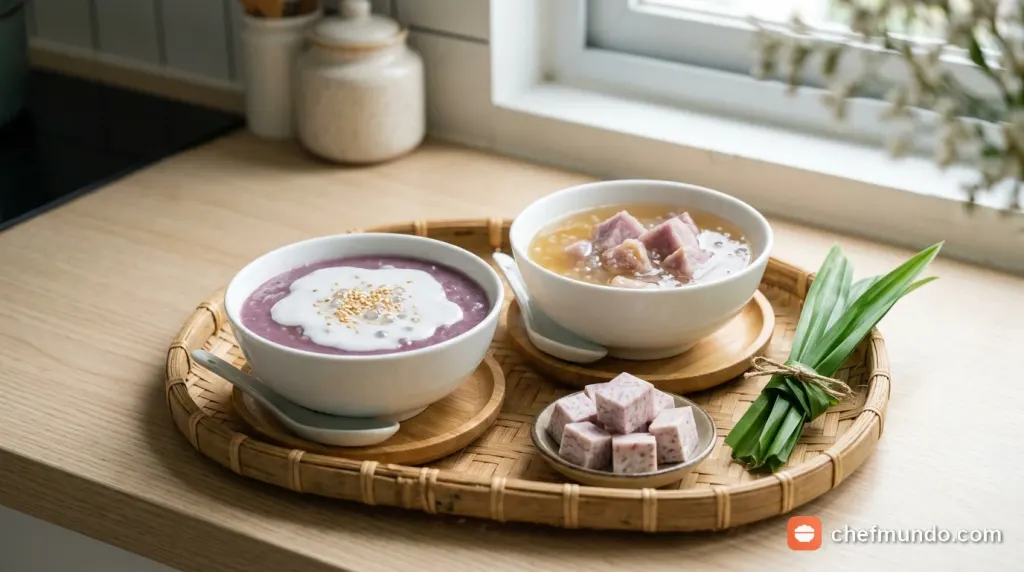 Các kiểu nấu chè khoai môn dẻo thơm với mức calo và thành phần khác nhau