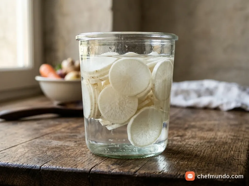 Củ cải trắng thái sợi sơ chế sạch sẽ chuẩn bị nấu canh và ngâm chua