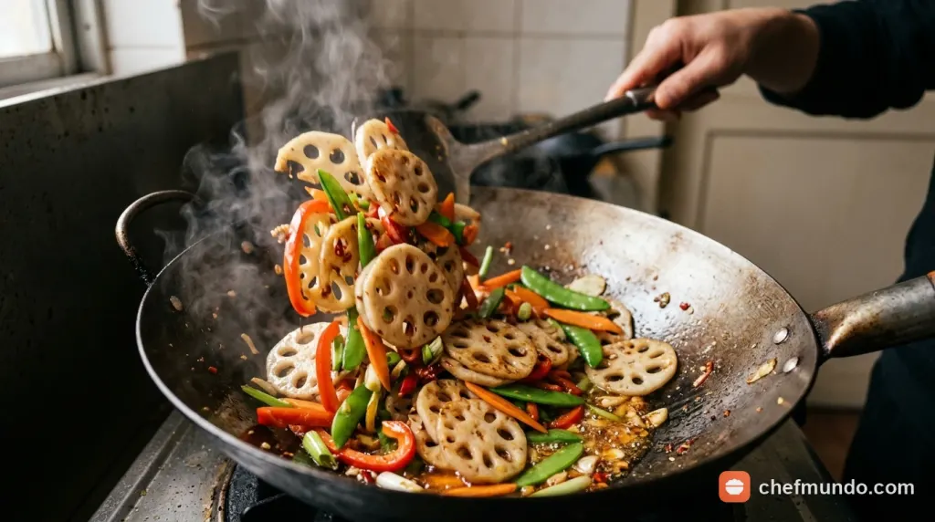 So sánh mặt cắt củ sen 7 lỗ và củ sen 9 lỗ trên thớt gỗ