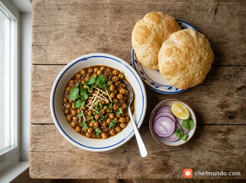 Công thức làm Chole Bhature chuẩn vị Bắc Ấn với bánh phồng giòn