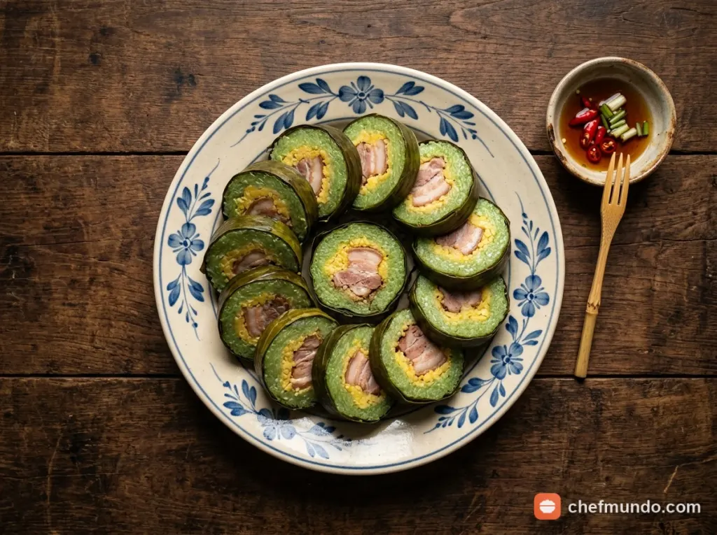 Công thức làm bánh tét dẻo thơm, nhân thịt mỡ đậu xanh đậm đà