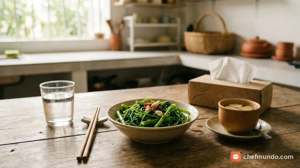 Bị ho có được ăn rau muống không? Vì sao nên kiêng lúc đang ho