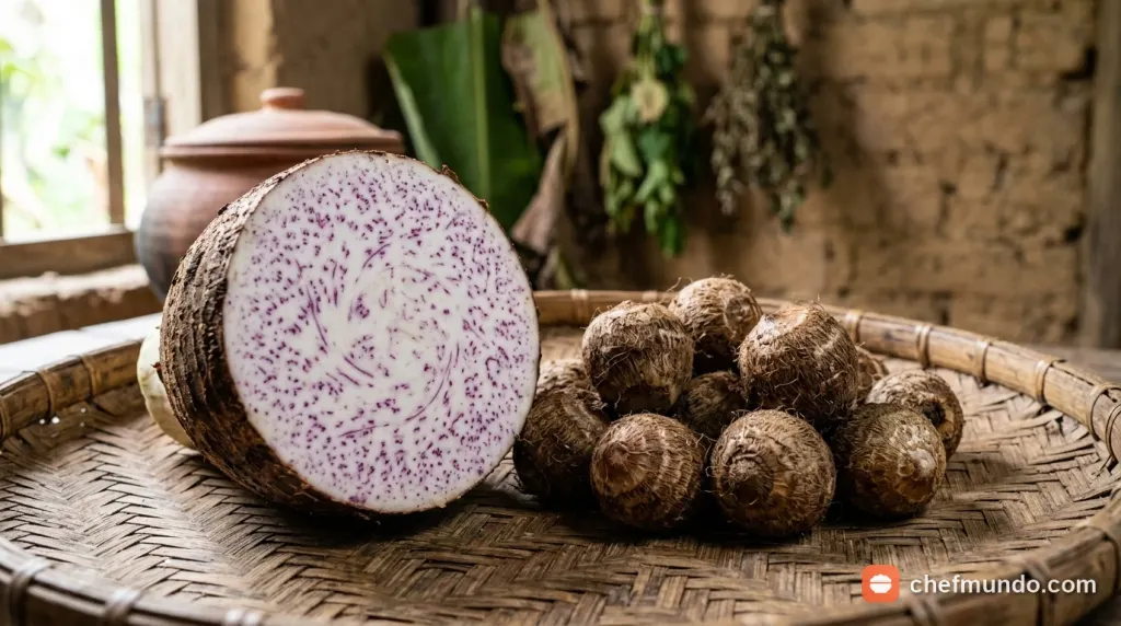 So sánh hình dáng vỏ ngoài và mặt cắt ruột giữa các giống khoai củ họ Ráy
