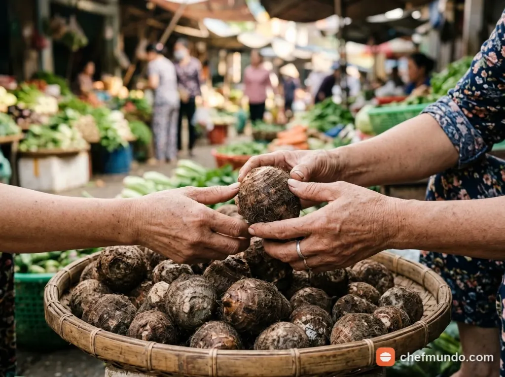 Cánh đồng canh tác khoai sọ xanh tốt đạt chuẩn VietGAP