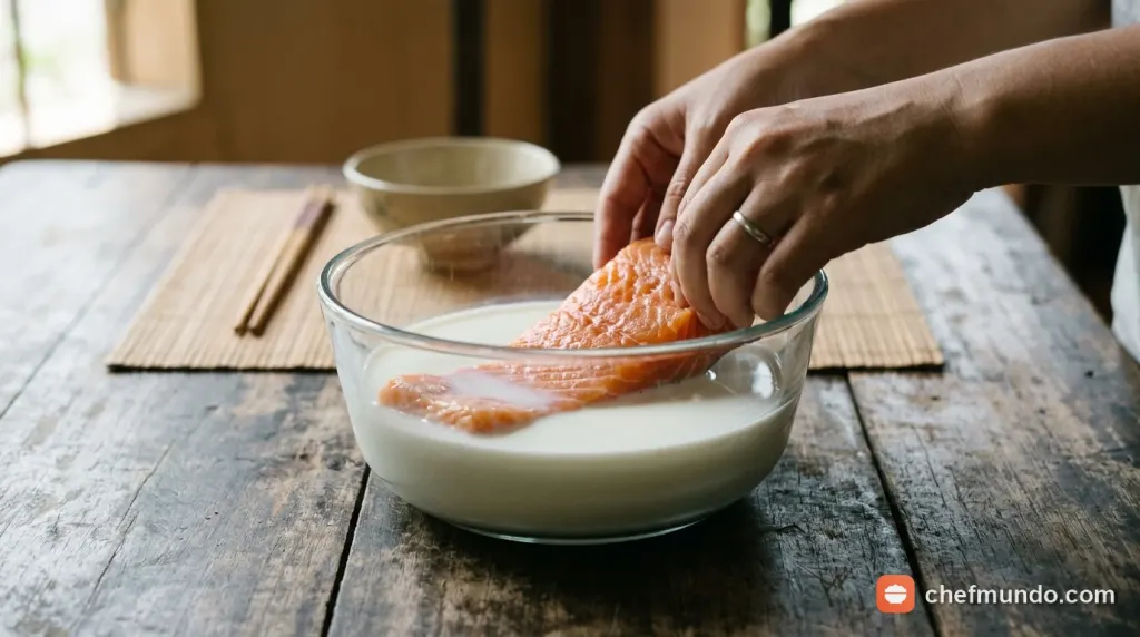 Sơ chế cá bằng muối hạt và chanh tươi để khử sạch nhớt và mùi tanh