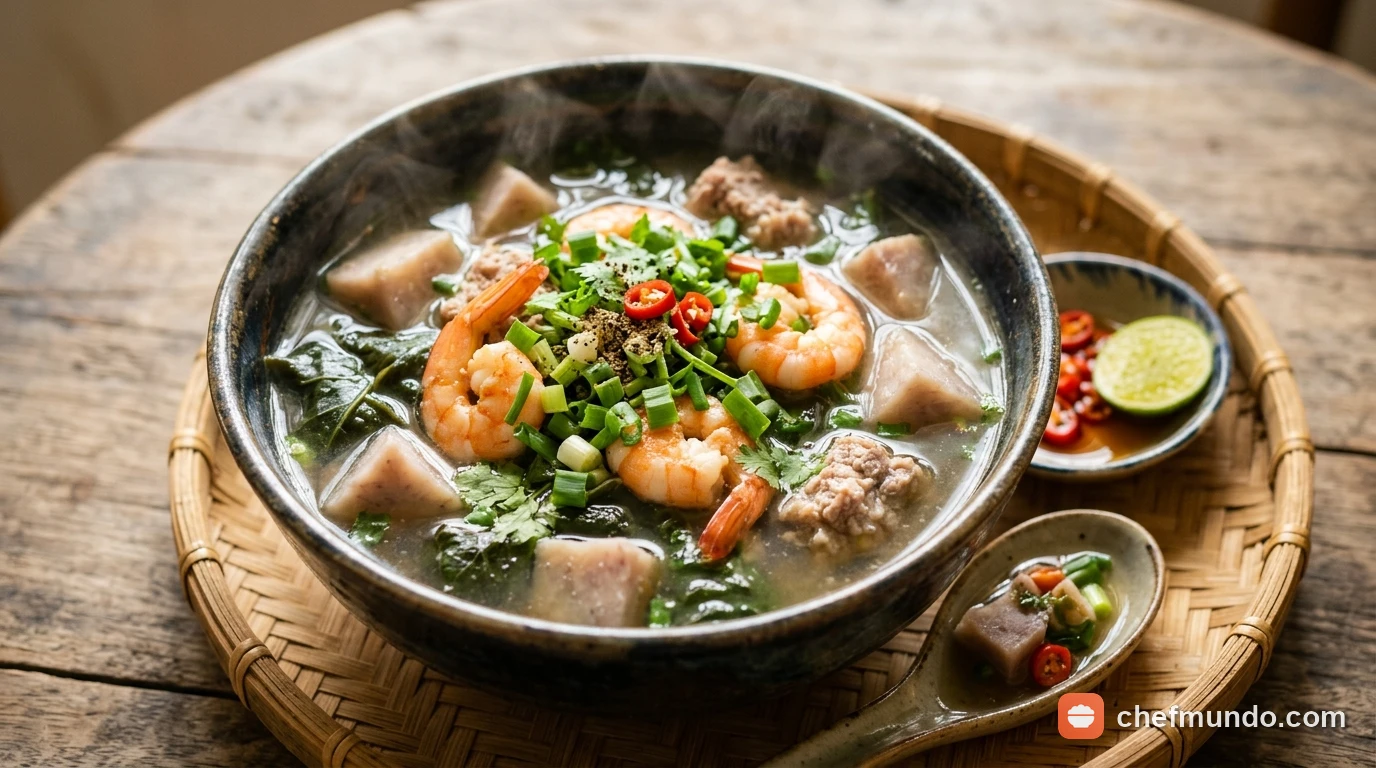 Tô canh rau nấu tôm tươi và sườn non heo thanh ngọt chuẩn vị ẩm thực truyền thống