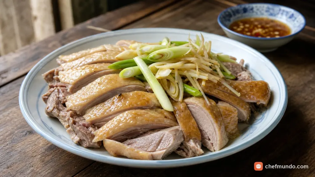 Miếng thịt nạc ngan bỏ da và gia vị gừng sả chuẩn bị chế biến cho người ốm