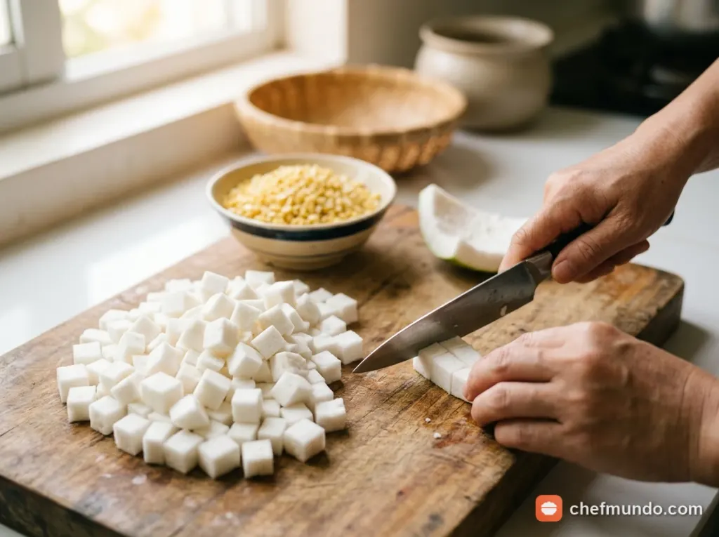 Gọt và thái cùi bưởi