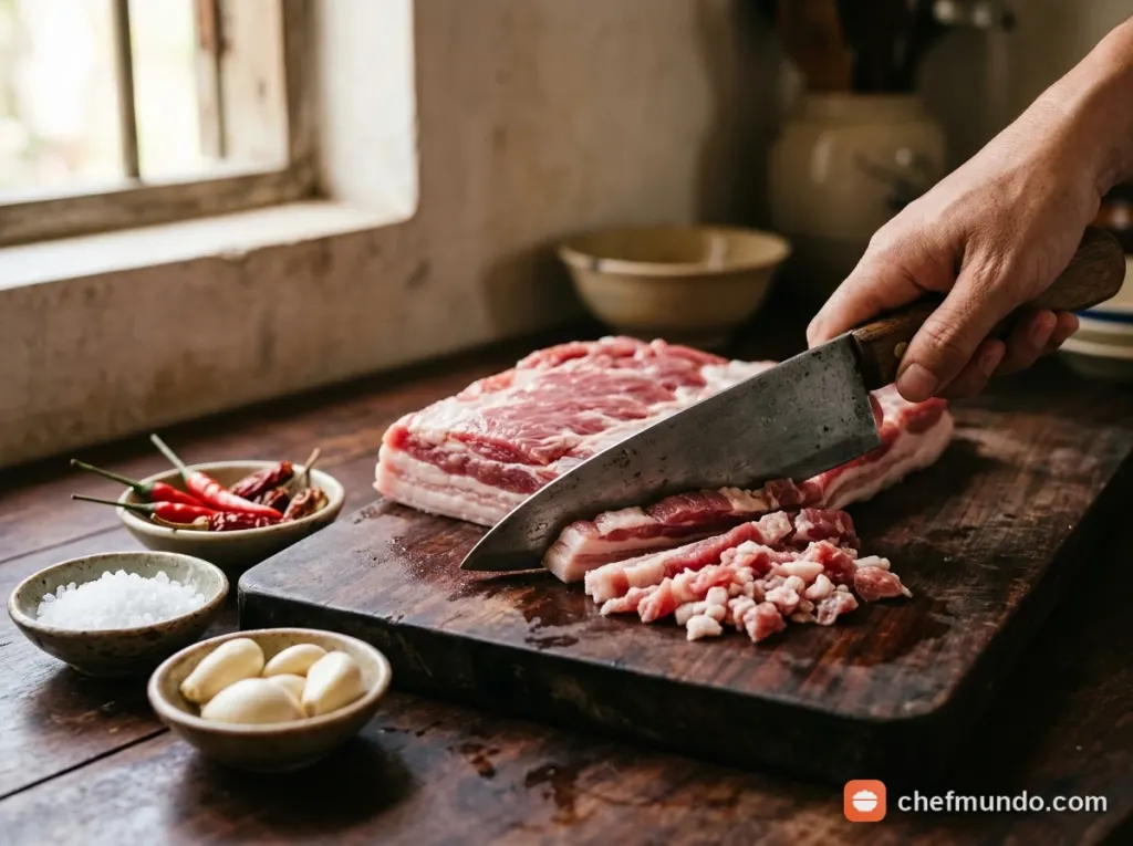 Sơ chế và băm thịt