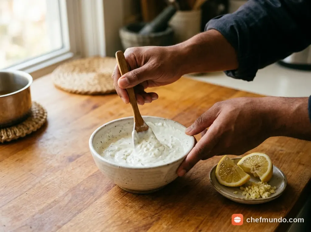Pha sốt sữa chua tỏi đặc trưng