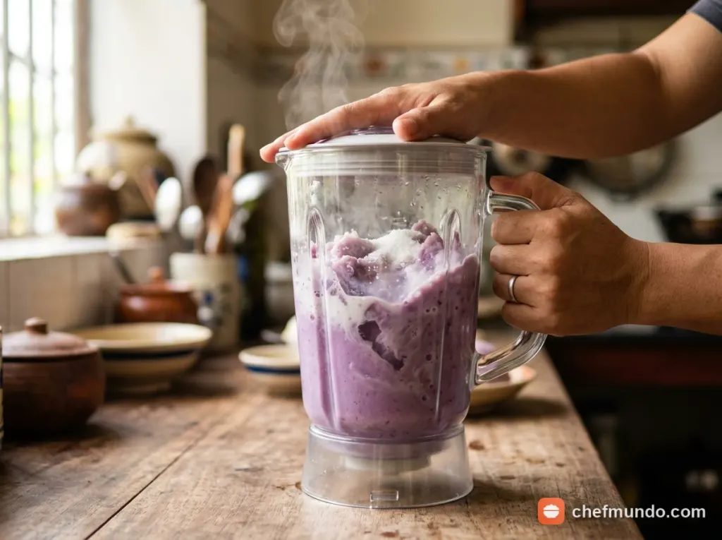 Xay sốt khoai môn tươi sánh mịn