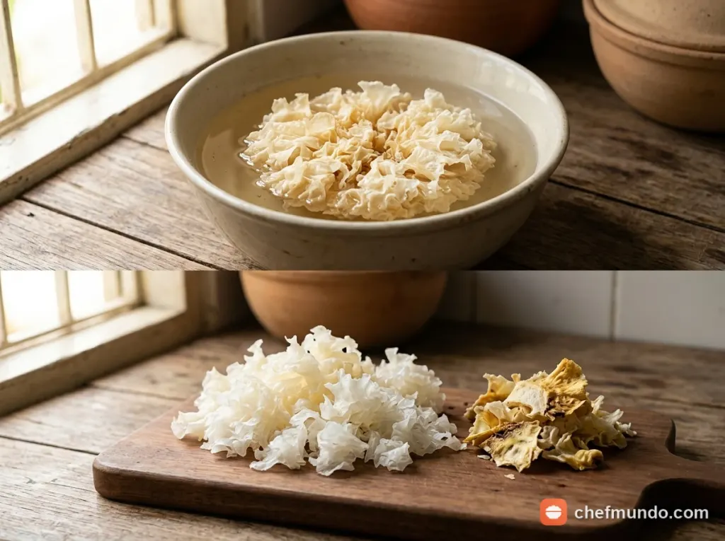 Sơ chế nấm tuyết